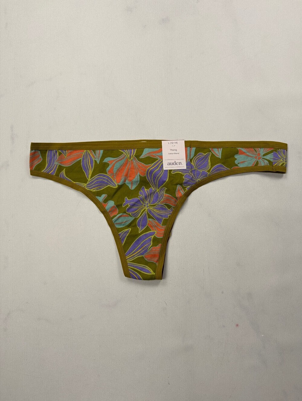 Auden Printed Thong Khaki Contemporary Statement Piece - Womens L